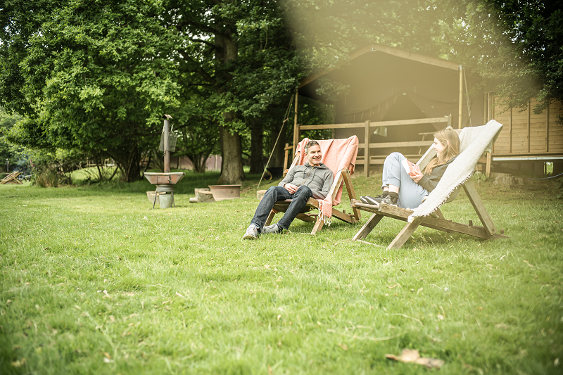 Parents relaxing on a weekend away